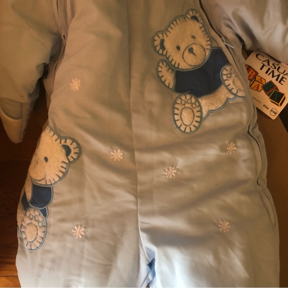 Baby’s Warm Holiday Bundle Up Outdoor Onesie Blue 0 to 9 months NWT - Picture 2 of 7